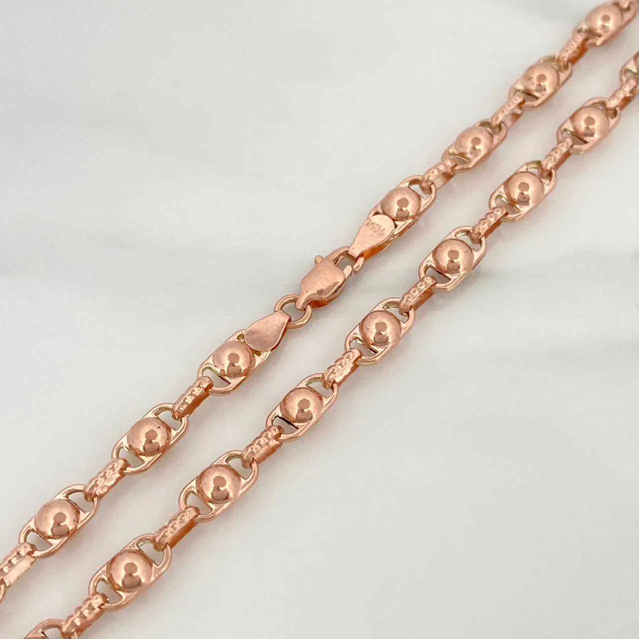 Cadena Rustica Burbuja 14.3g / 24 in / 4.45mm Oro Rosa 18K % - Image 3