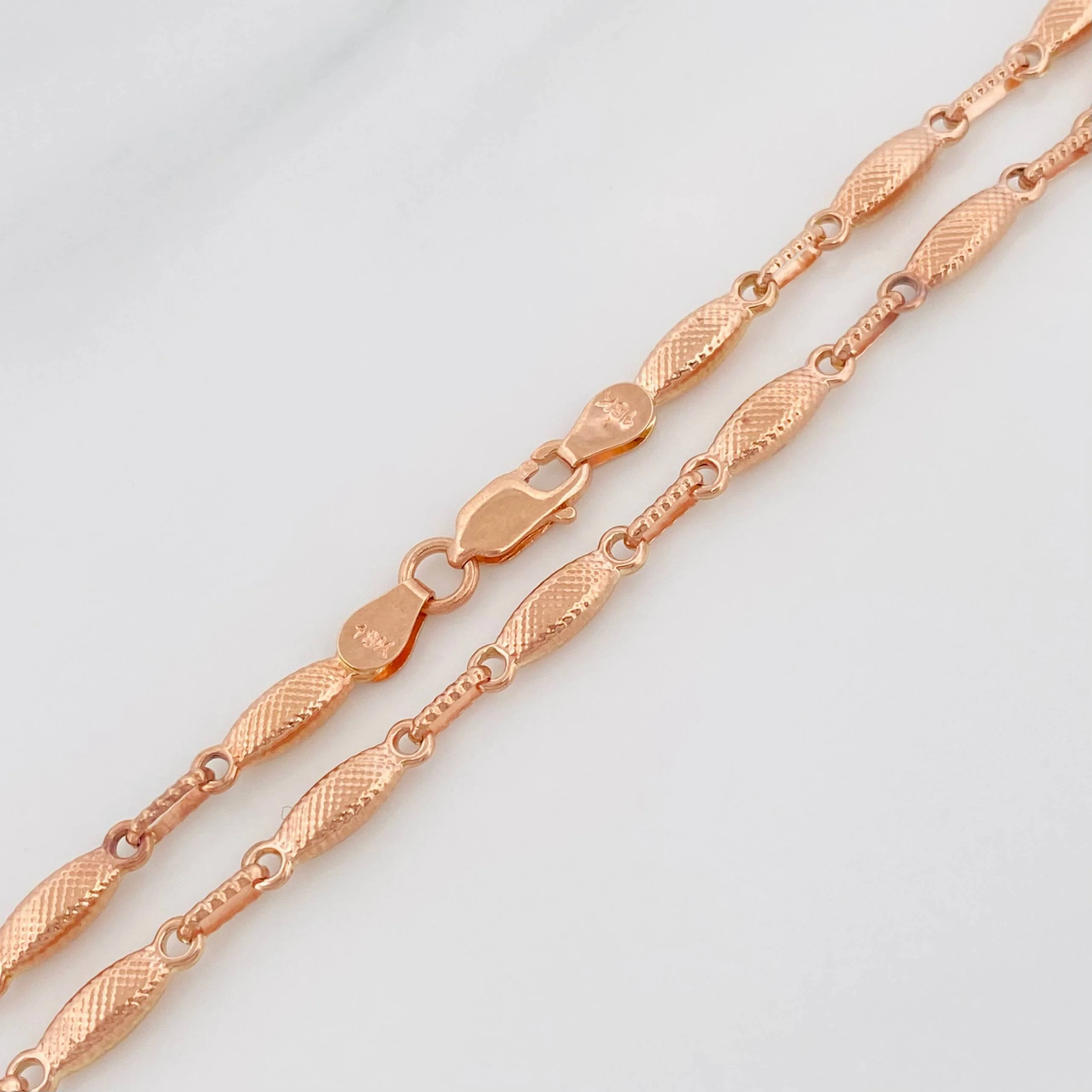 Cadena Rustica Eslabon 10.35g / 24 in / 3.3mm Oro Rosa 18K - Image 3