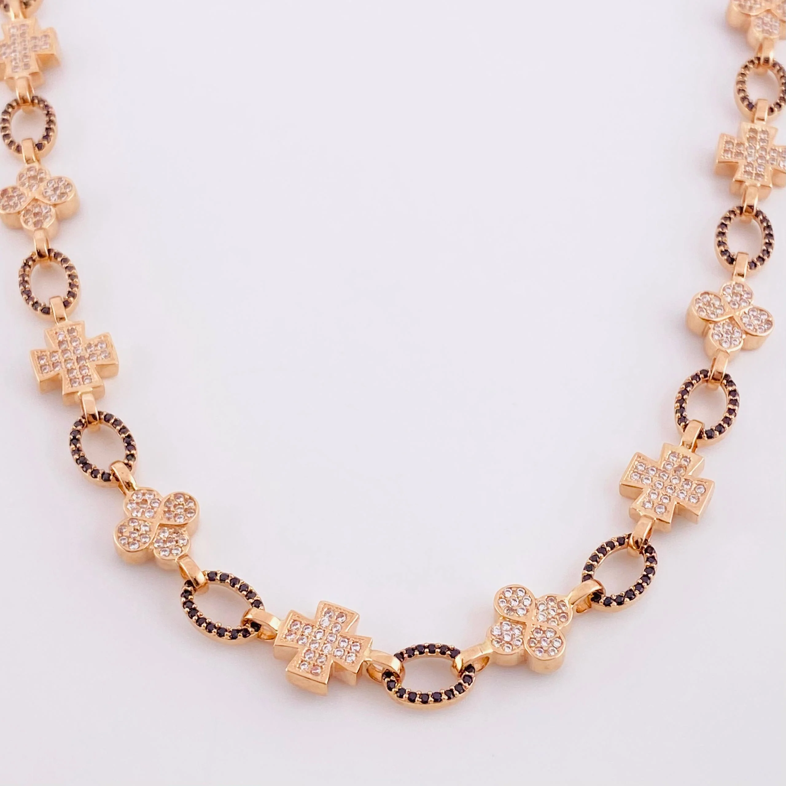 Cadena Rustico Cruz Trebol 51.65g / 28 in / 8.9mm Oro Rosa 18K - Image 2