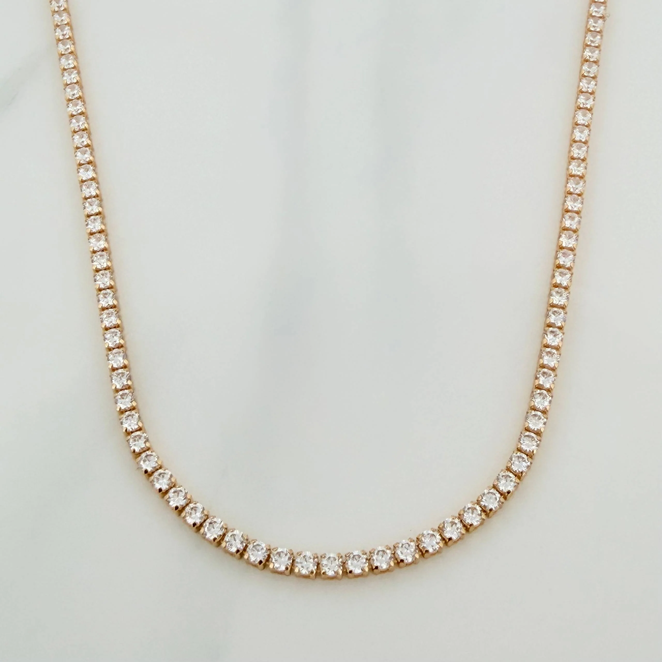 Cadena Tennis 8.6 g / 17 in / 2 mm Oro Amarillo 18K