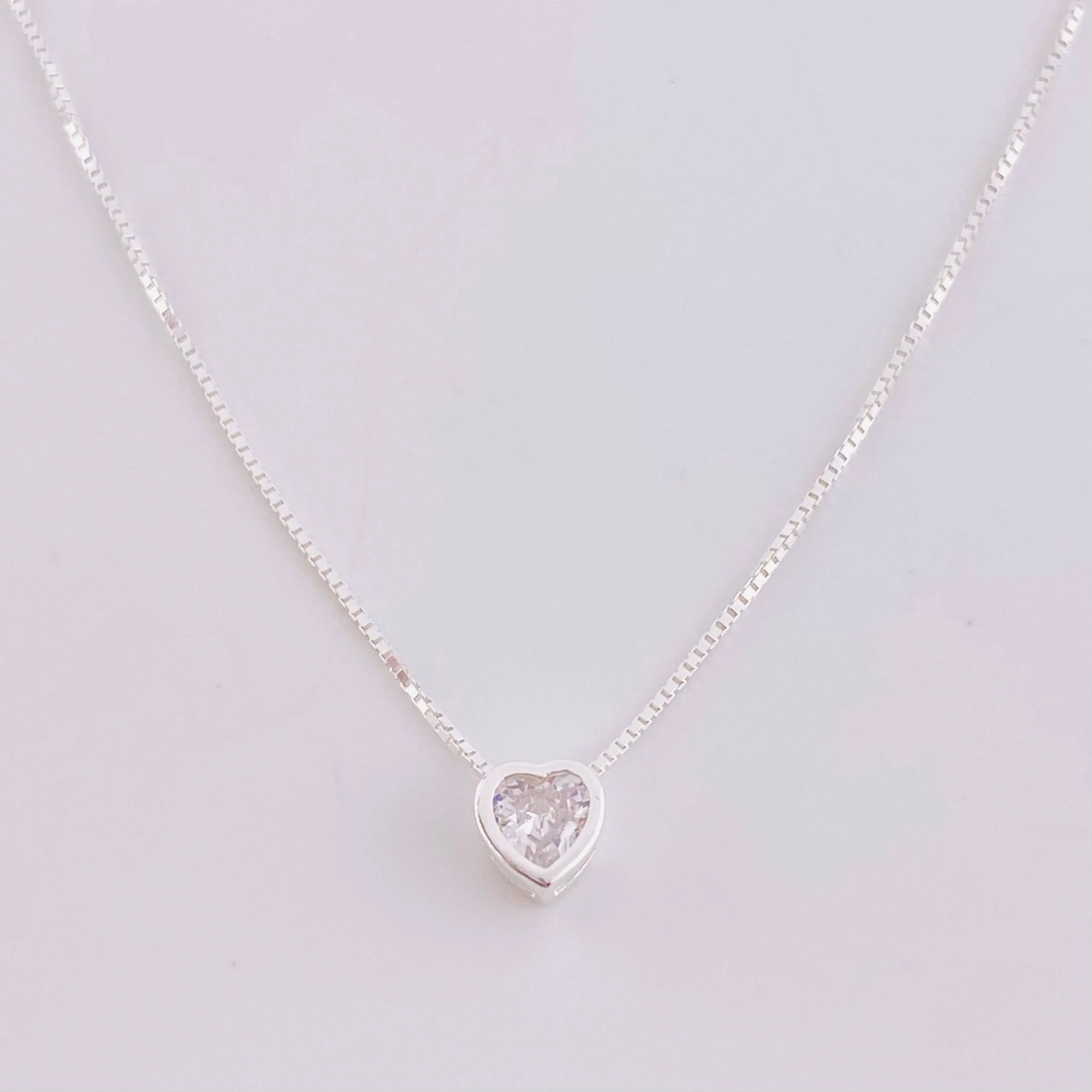 Cadena Veneciana Dije Corazón 1.8g / 18 in / 0.8mm Plata 925