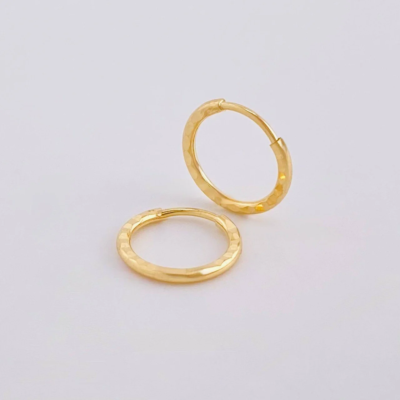 Candongas Aro Diamantado 0.4gr / 1/2 in / Oro Amarillo 18K * - Image 3