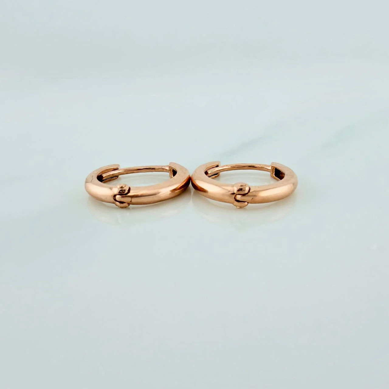 Candongas Aro Liso 1.6gr / 1/2 in / Oro Rosa 18K & - Image 2