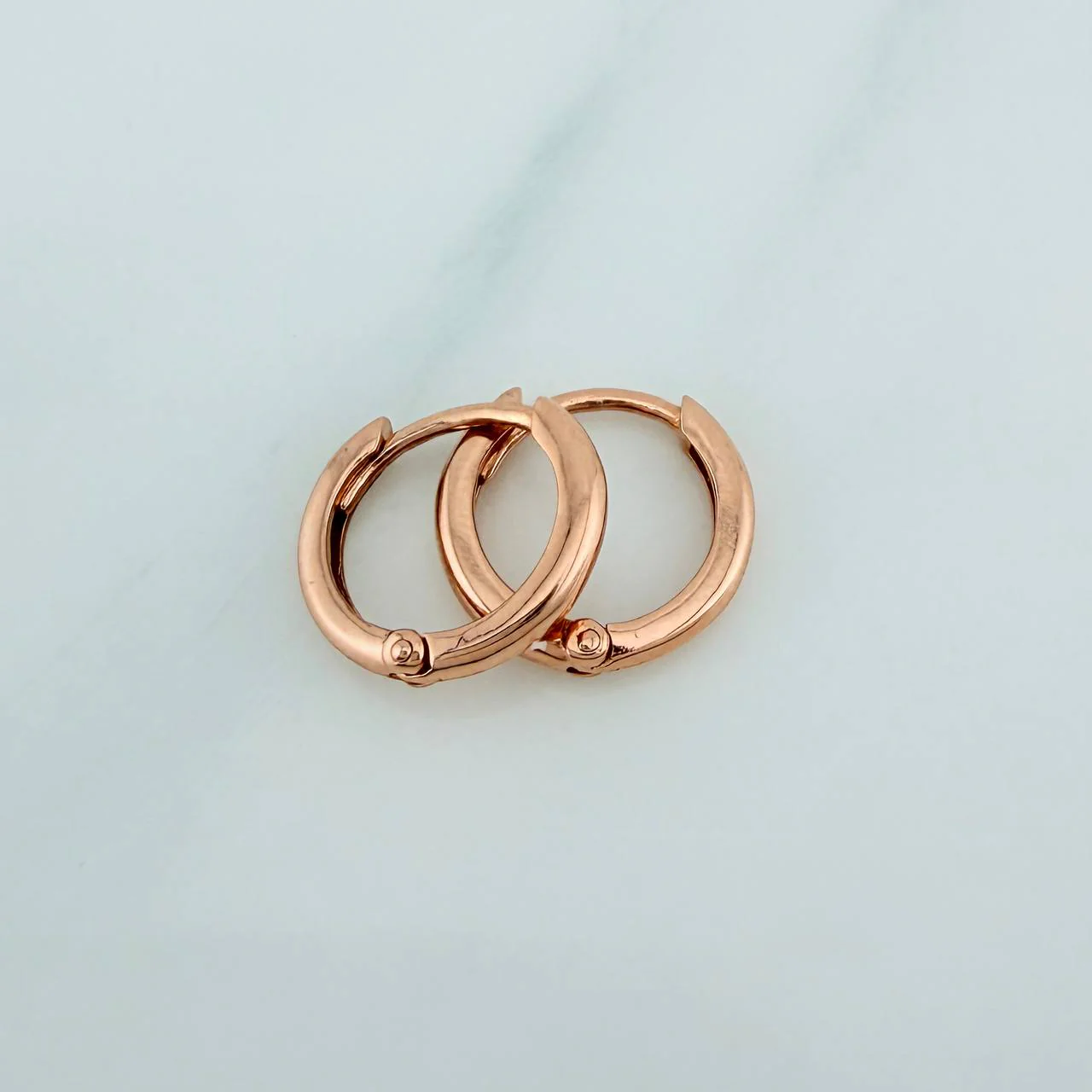 Candongas Aro Liso 1.6gr / 1/2 in / Oro Rosa 18K & - Image 3