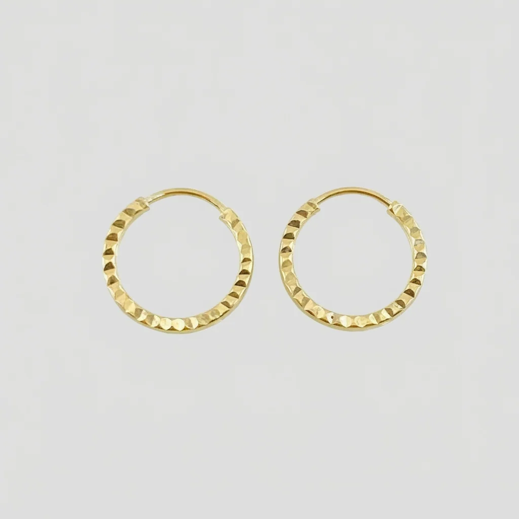 Candongas Aro Rayado 0.7 g / 1/2 in Oro Amarillo 18K