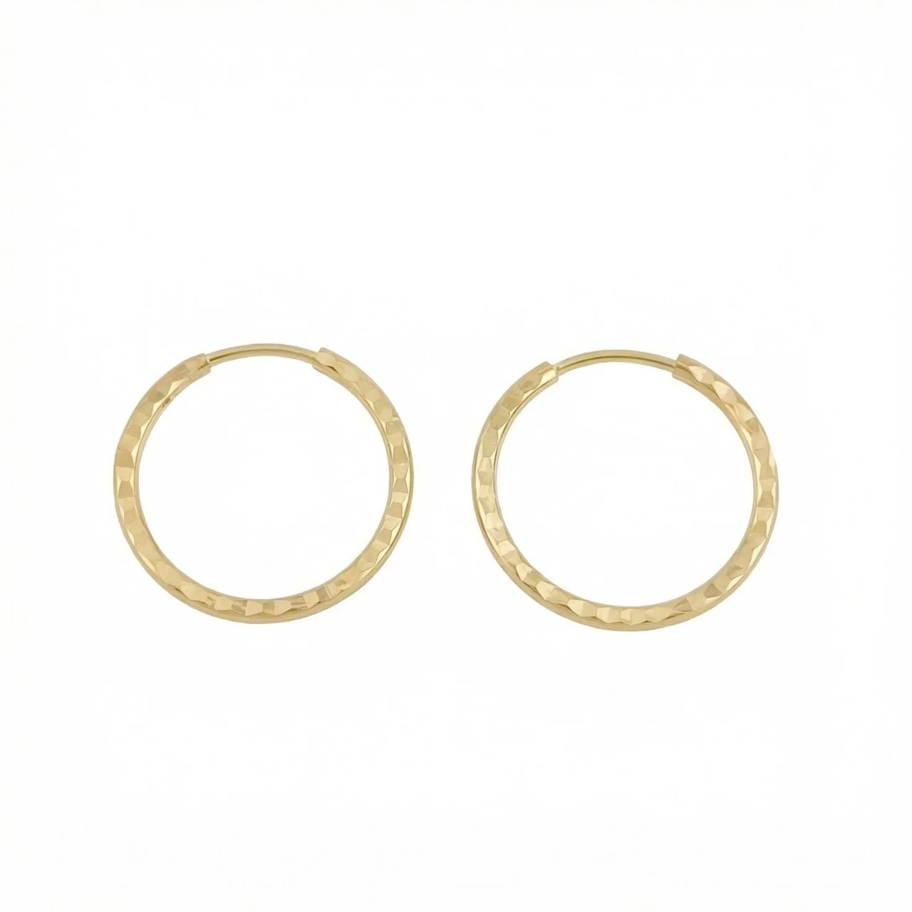 Candongas Aro Diamantado 0.7gr / 1/2 in / Oro Amarillo 18K ©