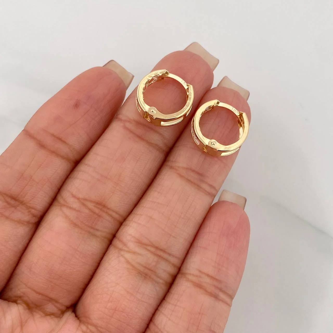 Candongas Carril 1.7 g / 1/2 in Oro Amarillo 18K - Image 4