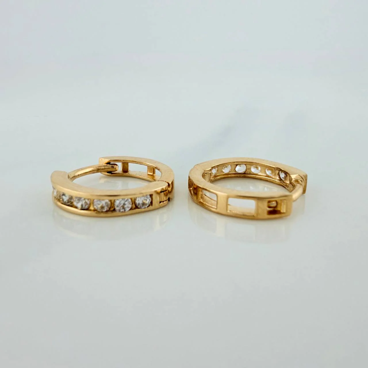 Candongas Carril 1.8gr / 1/2 in / Oro Amarillo 18K & - Image 3