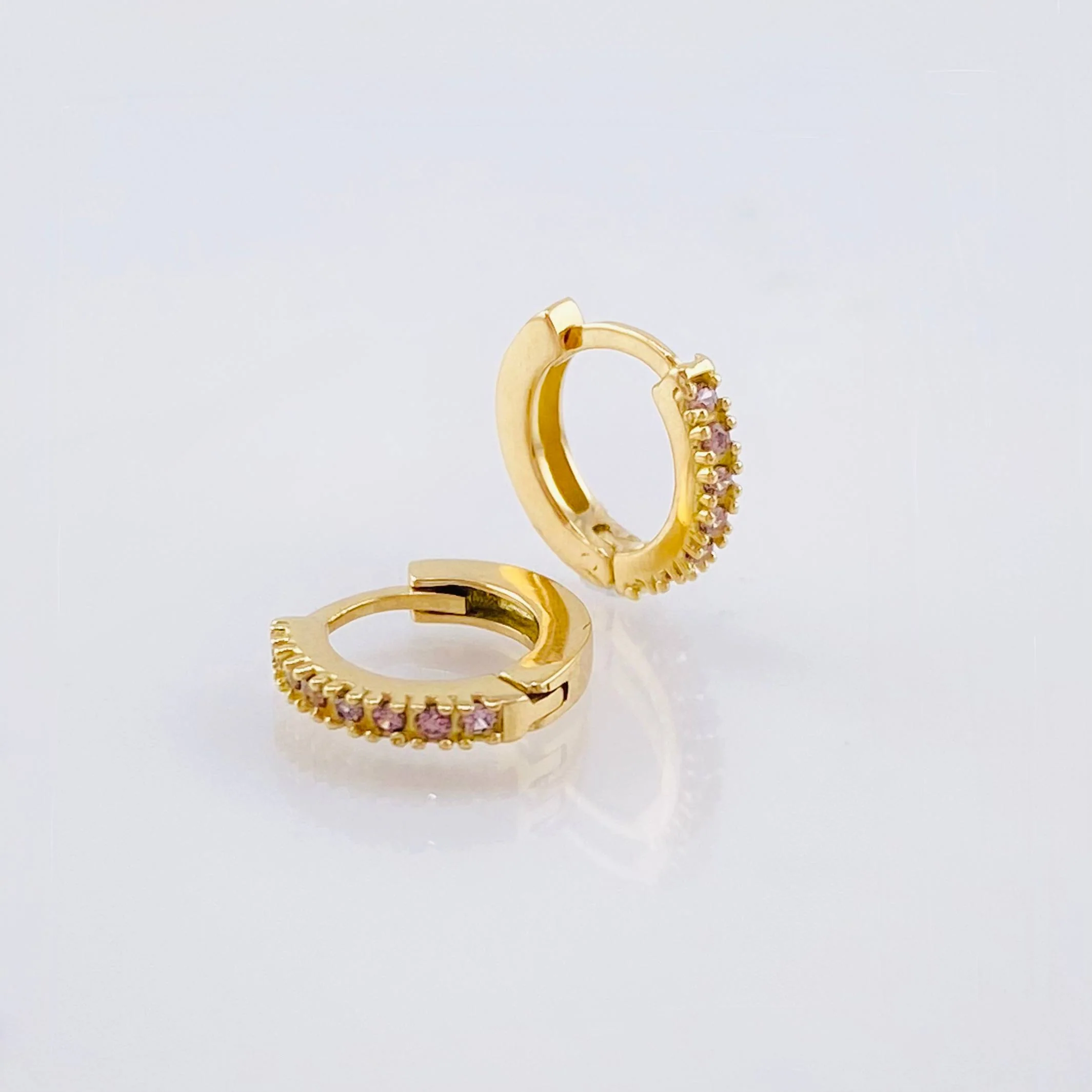 Candongas Carril Punteado 1.2gr / 9mm Oro Amarillo 18K * - Image 3