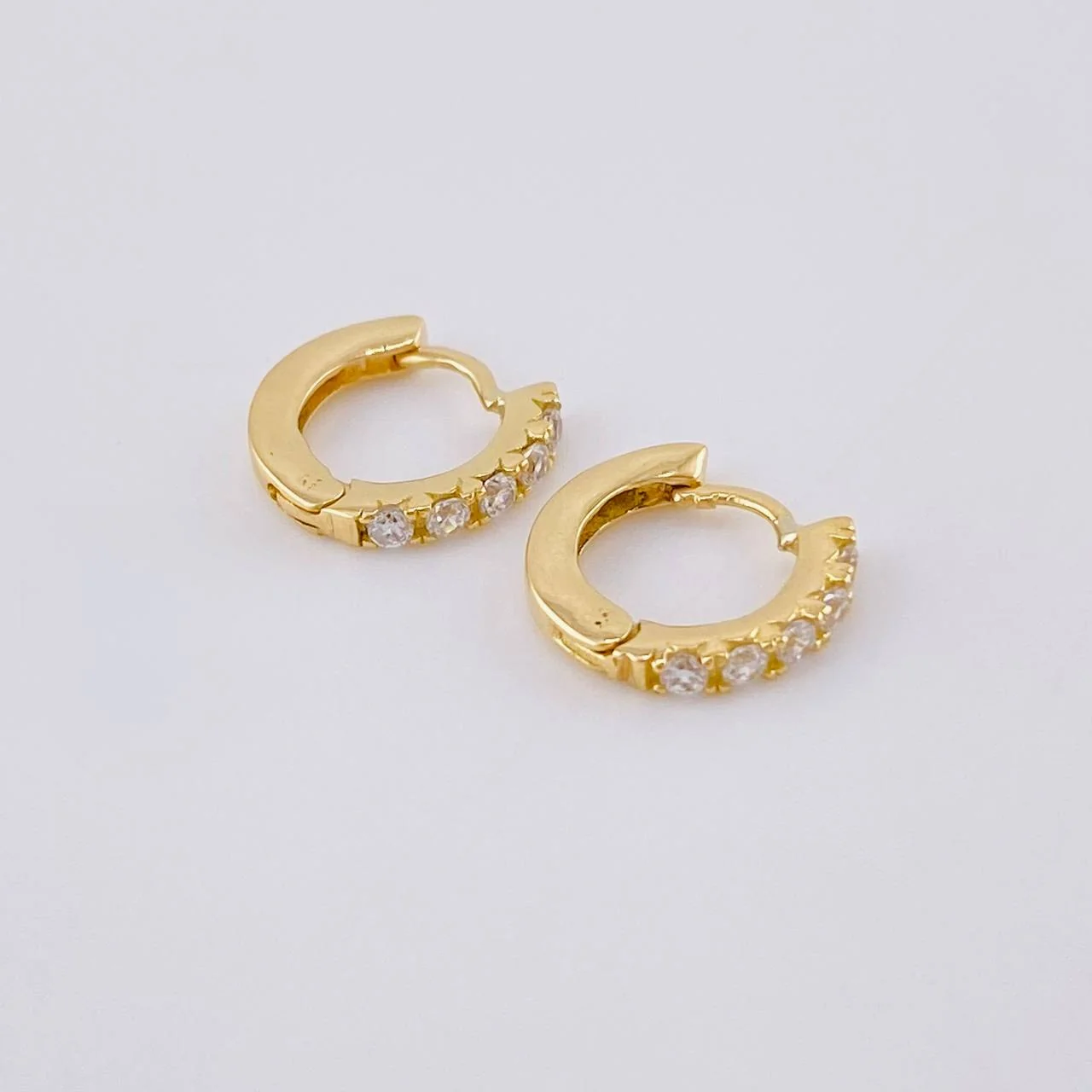 Candongas Carril Tupido 1.15g / 1/2 in Oro Amarillo 18K - Image 2