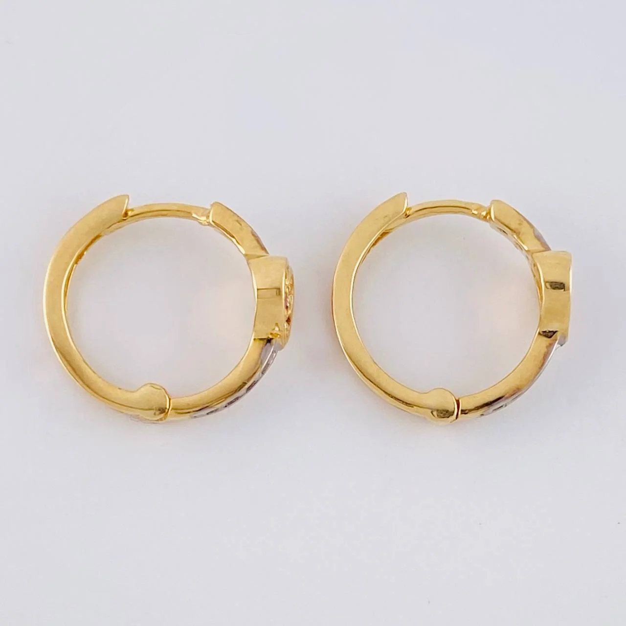 Candongas Corazón Tupido 2.25g / 1/2 in Oro Amarillo 18K