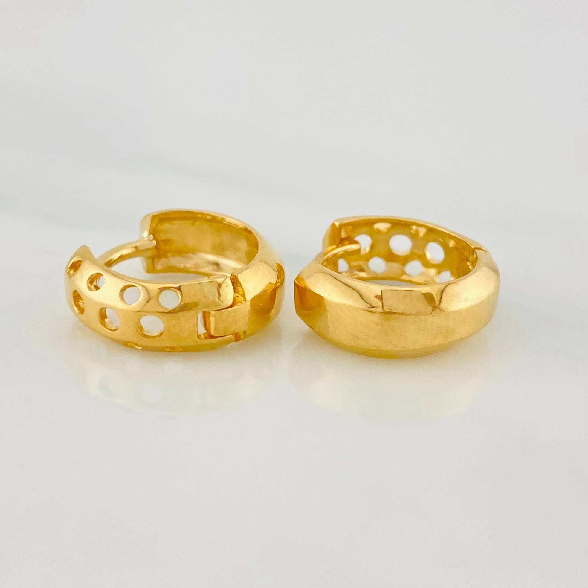 Candongas Halo De Luna 3.45 g / 1/2 in Oro Amarillo 18K - Image 3