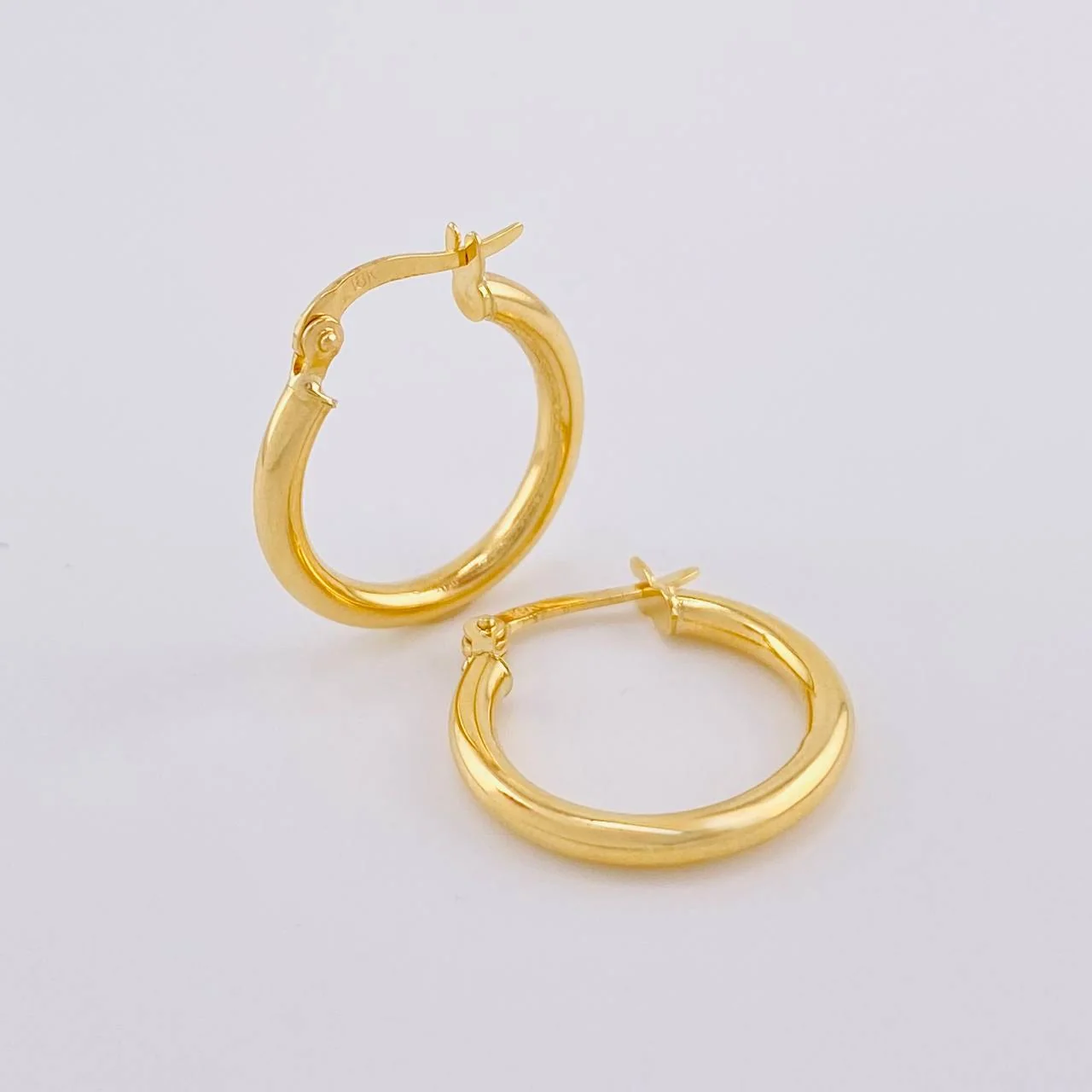 Candongas Jass Lisas 1.85 g / 3/4 in Oro Amarillo 18K - Image 3