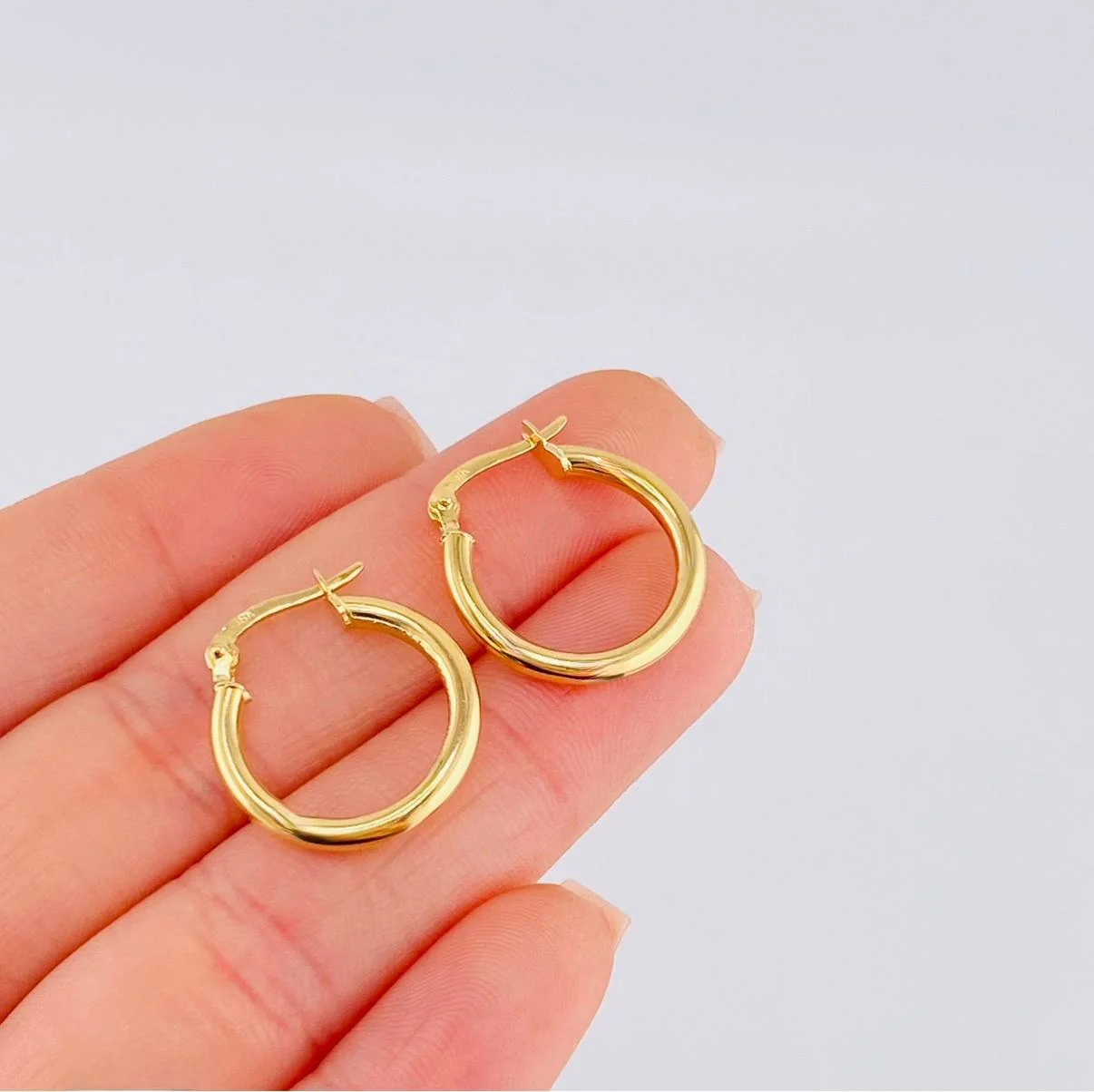 Candongas Jass Lisas 1.85 g / 3/4 in Oro Amarillo 18K - Image 4