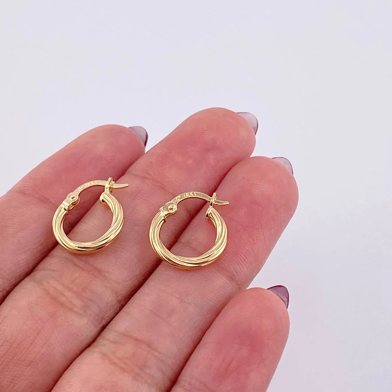 Candongas Mary 1.05 g / 1/2 in Oro Amarillo 18K - Image 3