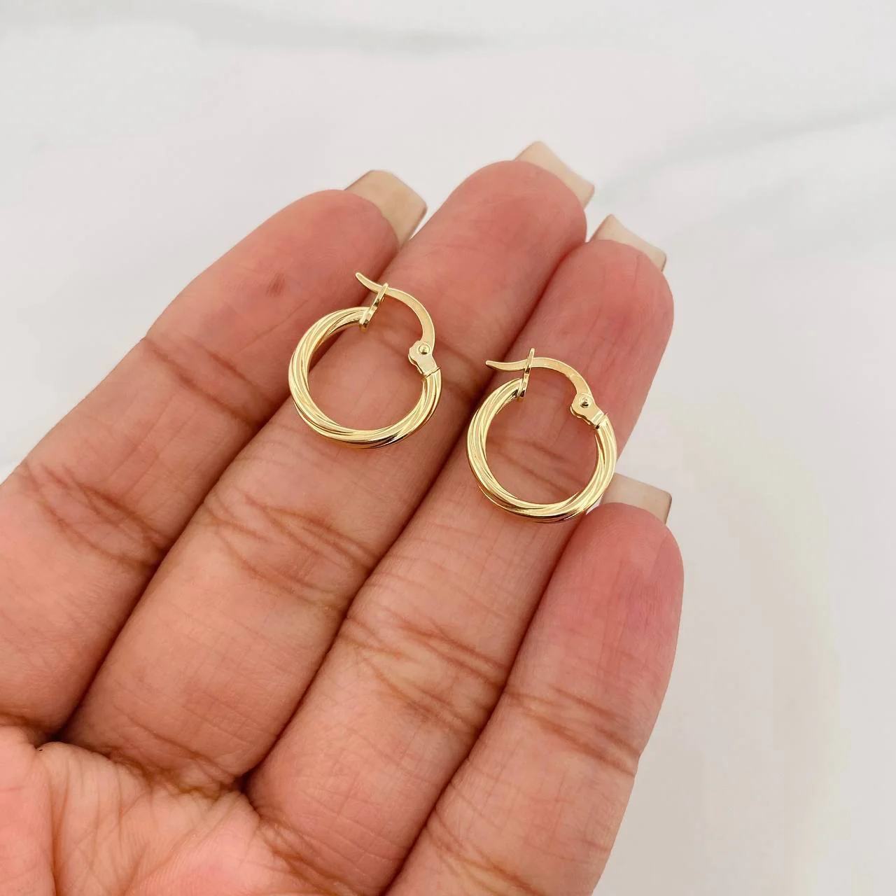 Candongas Mary 1 g / 3/4 in Oro Amarillo 18K - Image 4