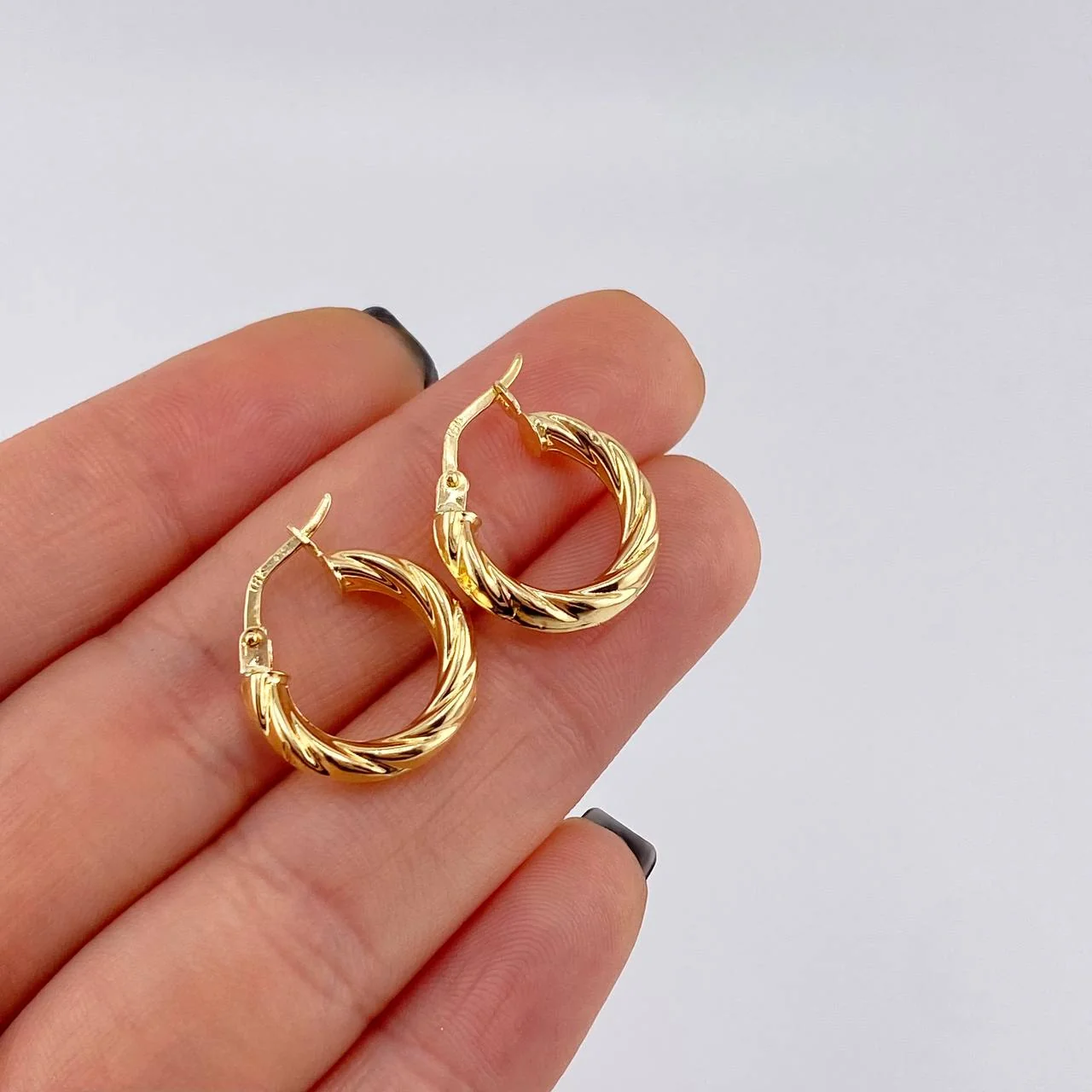 Candongas Mati 2.9 g / 3/4 in Oro Amarillo 18K - Image 4