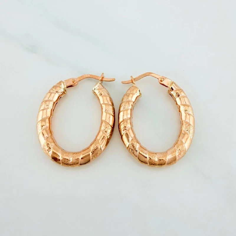 Candongas Noel Ovaladas 2.45 g / 1 in Oro Rosa 18K