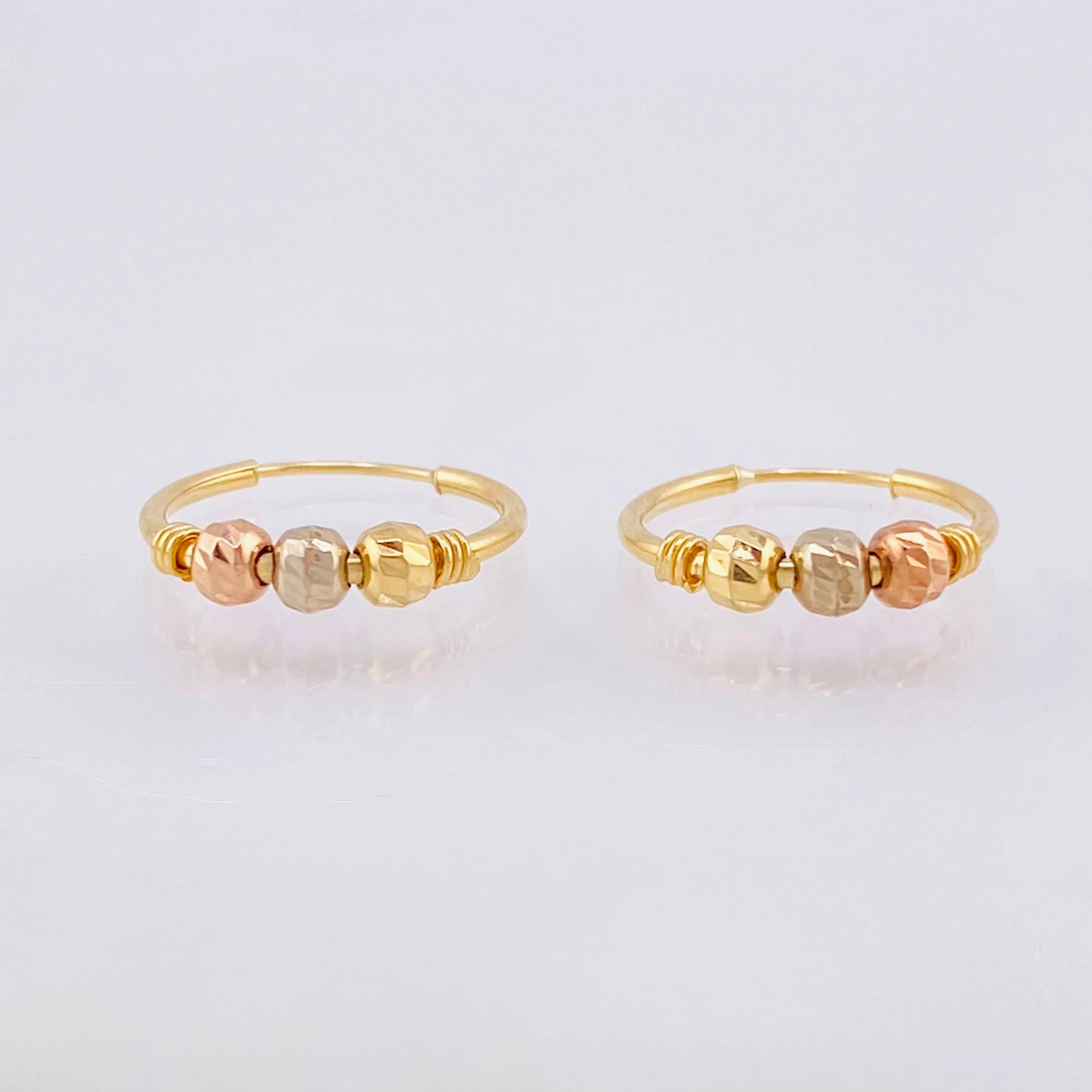 Candongas Trio 0.95 g / 1/2 in Tres Oros 18K
