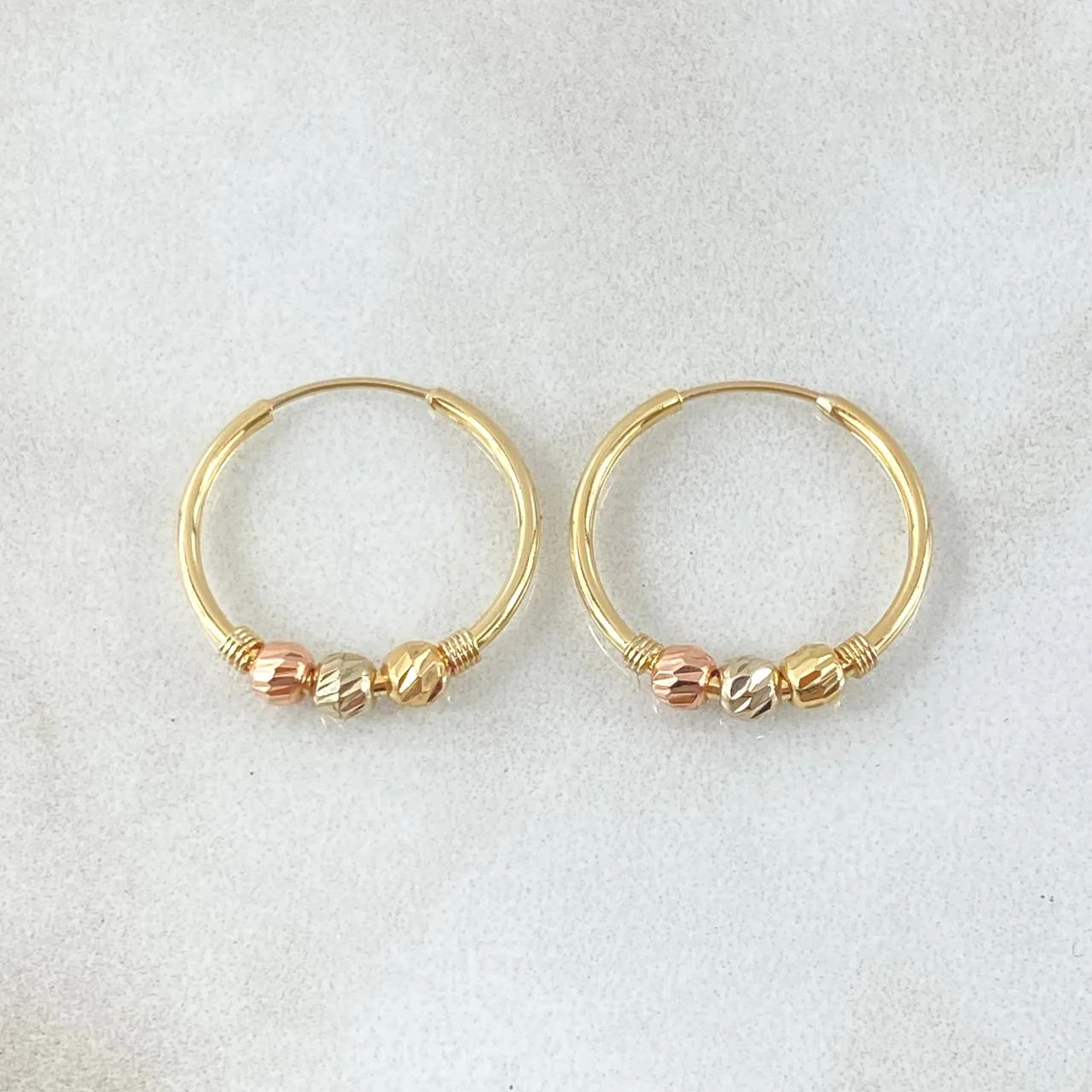 Candongas Trio 0.95gr / 1/2 in / Tres Oros 18K ©