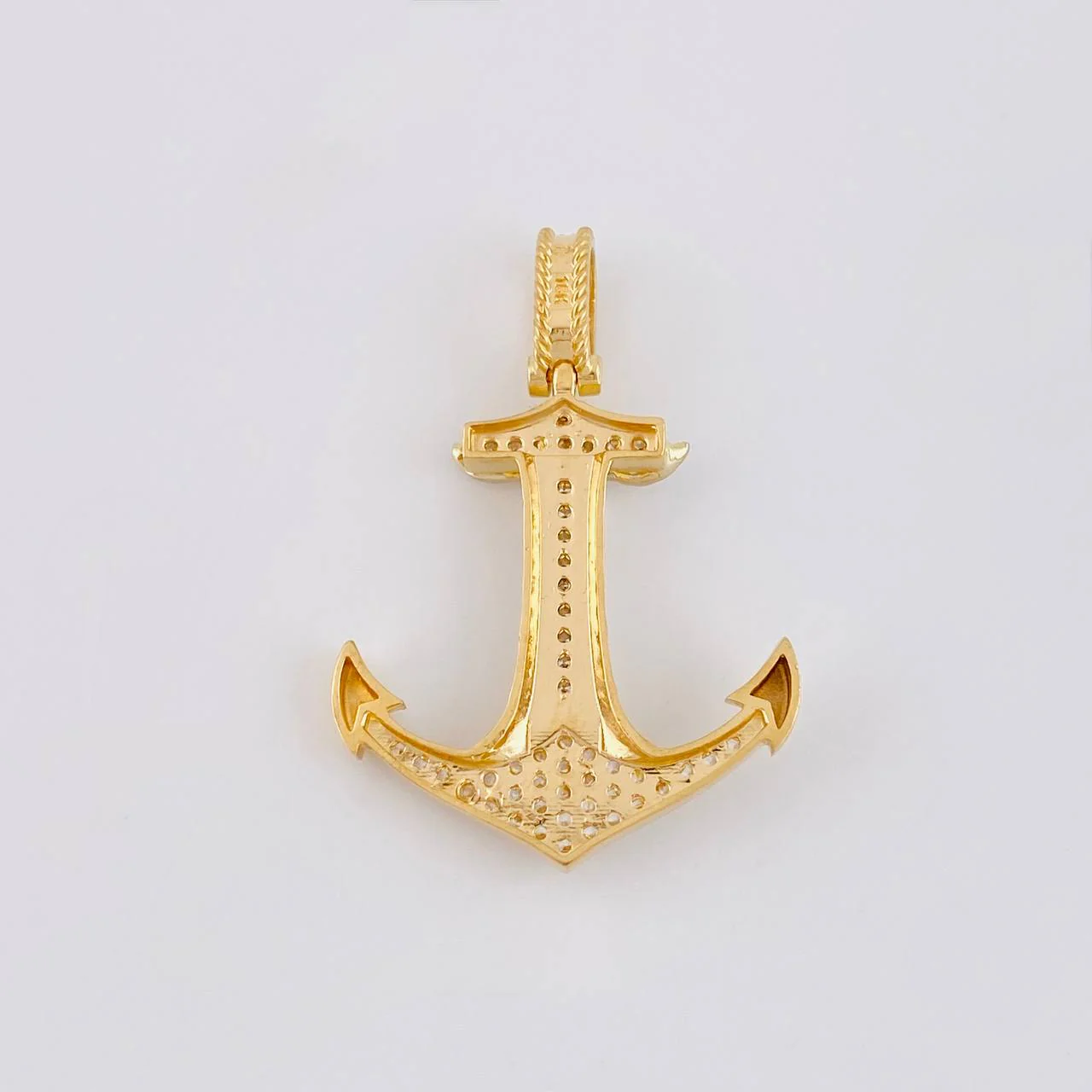 Dije Ancla Cristo 5.4g / 1 1/2 in Dos Oros Amarillo Blanco 18K - Image 4