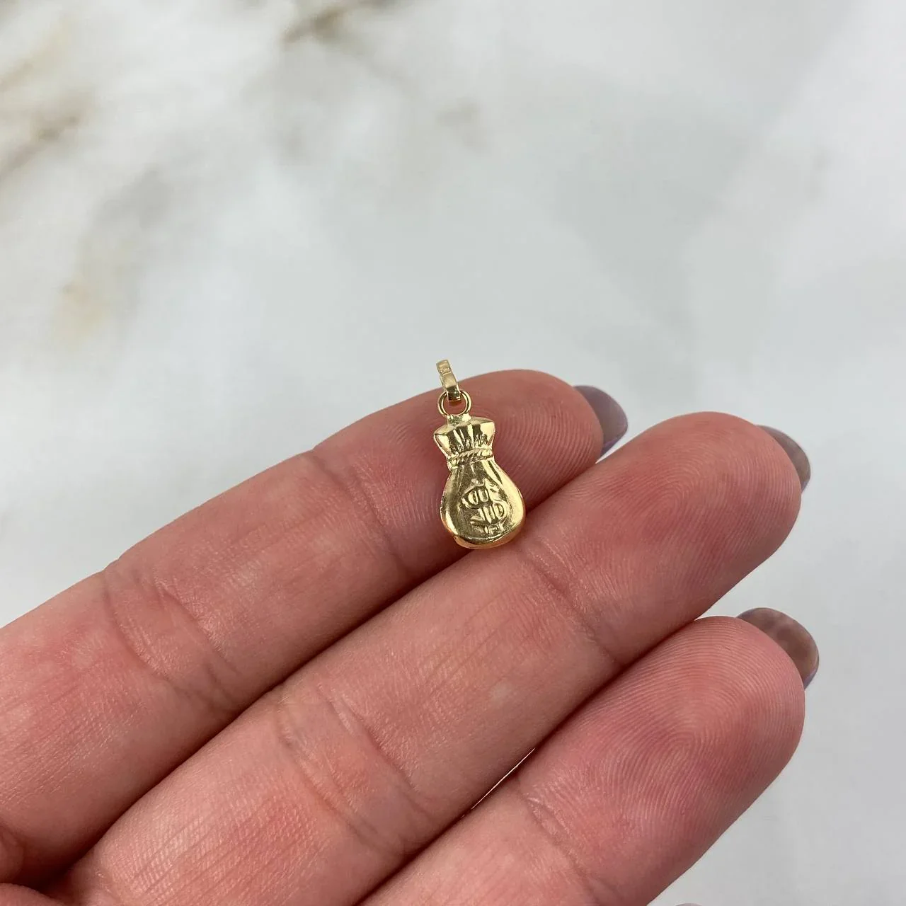 Dije Bolsa De Dinero 0.35 g / 3/4 in Oro Amarillo 18K - Image 3