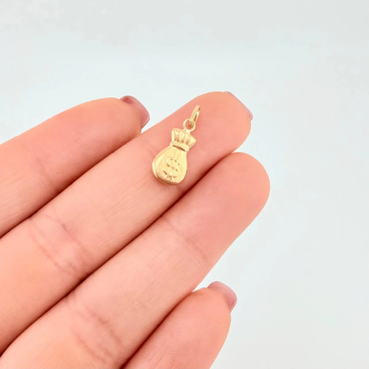 Dije Bolsa Dinero Mate 0.35g / 3/4 in Oro Amarillo 18K - Image 4
