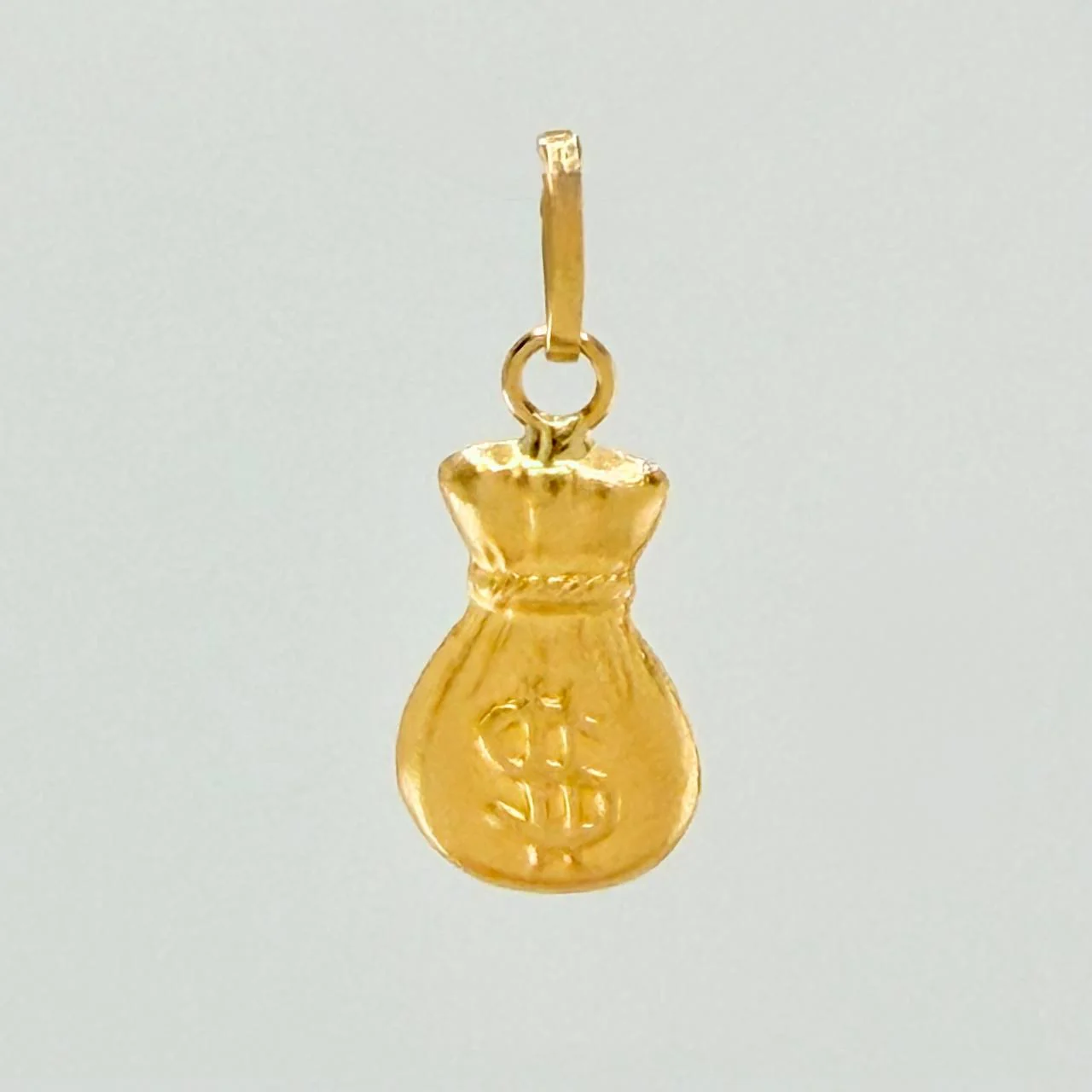 Dije Bolsa Dinero Mate 0.35g / 3/4 in Oro Amarillo 18K - Image 2