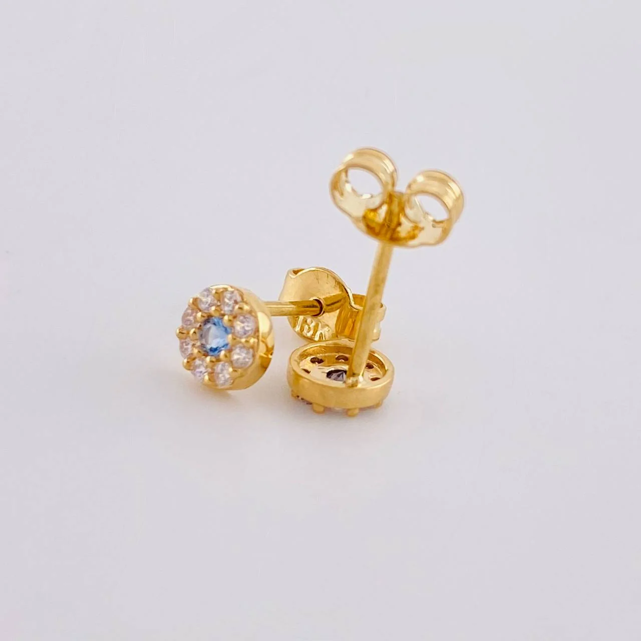 Topos Circular Tupido 1.25g / 2 1/2 in Oro Amarillo 18K - Image 3