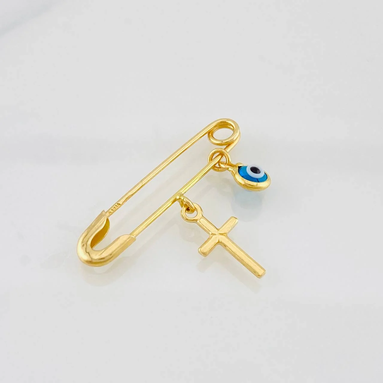 Dije Click Ojo Turco 1.2g / 1 in Oro Amarillo 18K - Image 3