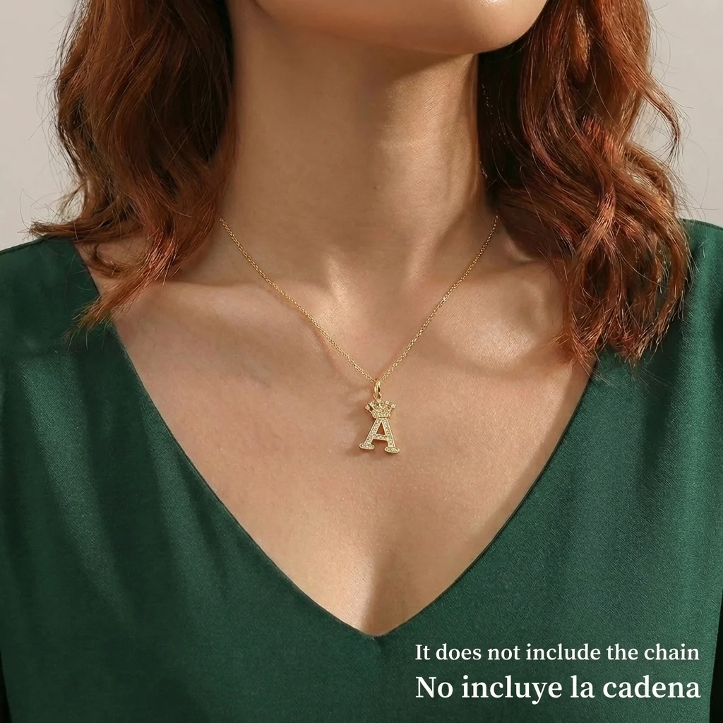 Dije Corona Letra A 2 g / 1 in Oro Amarillo 18K - Image 2