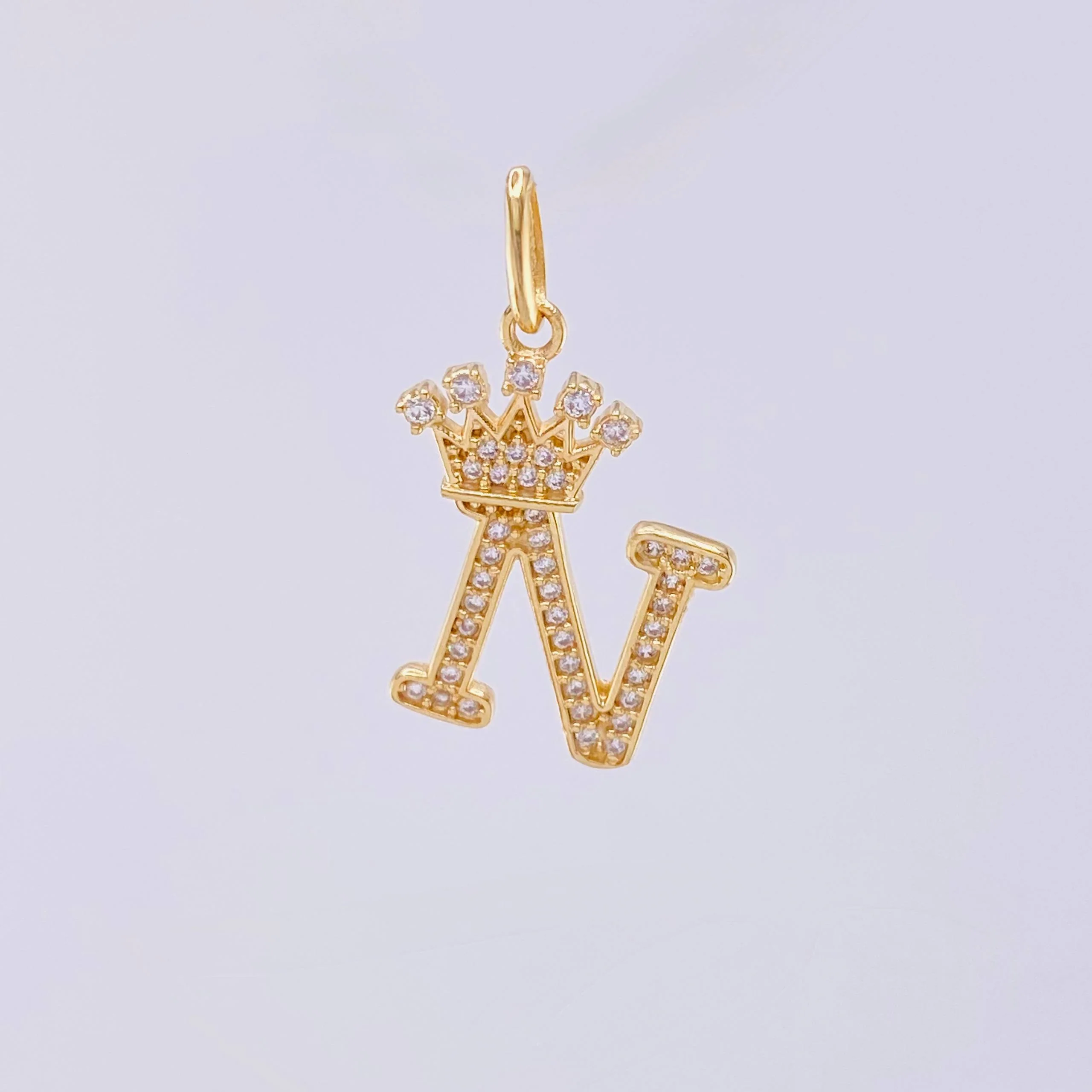 Dije Corona Letra N 2.1 g / 1 1/4 in Oro Amarillo 18K - Image 2