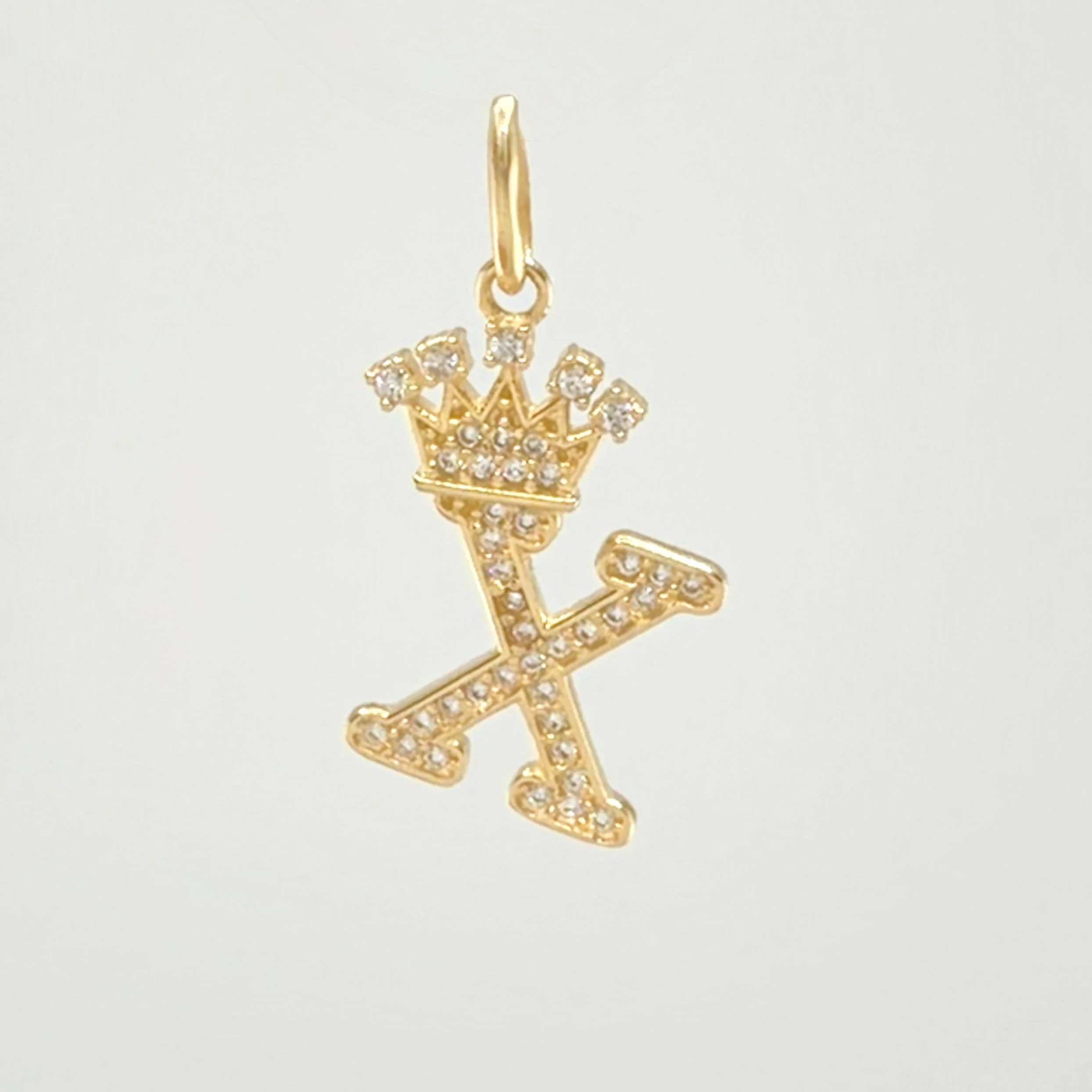 Dije Corona Letra X 1.9 g / 1 in Oro Amarillo 18K - Image 2