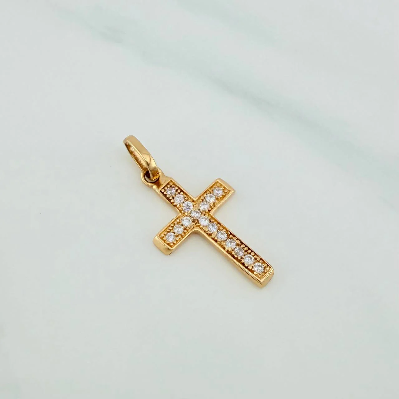 Dije Cruz 0.95gr / 1 in / Oro Amarillo 18K & - Image 2