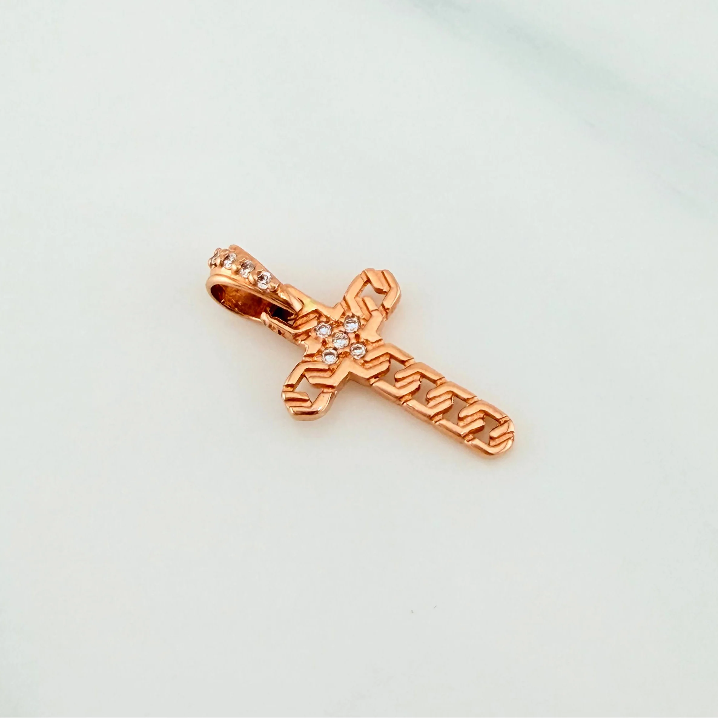 Dije Cruz 1 g / 3/4 in Oro Rosa 18K - Image 2