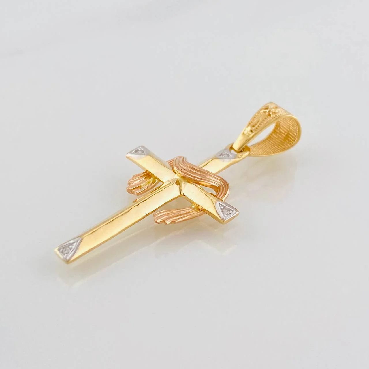 Dije Cruz 2.1g / 1 1/2 in Tres Oros 18K - Image 3