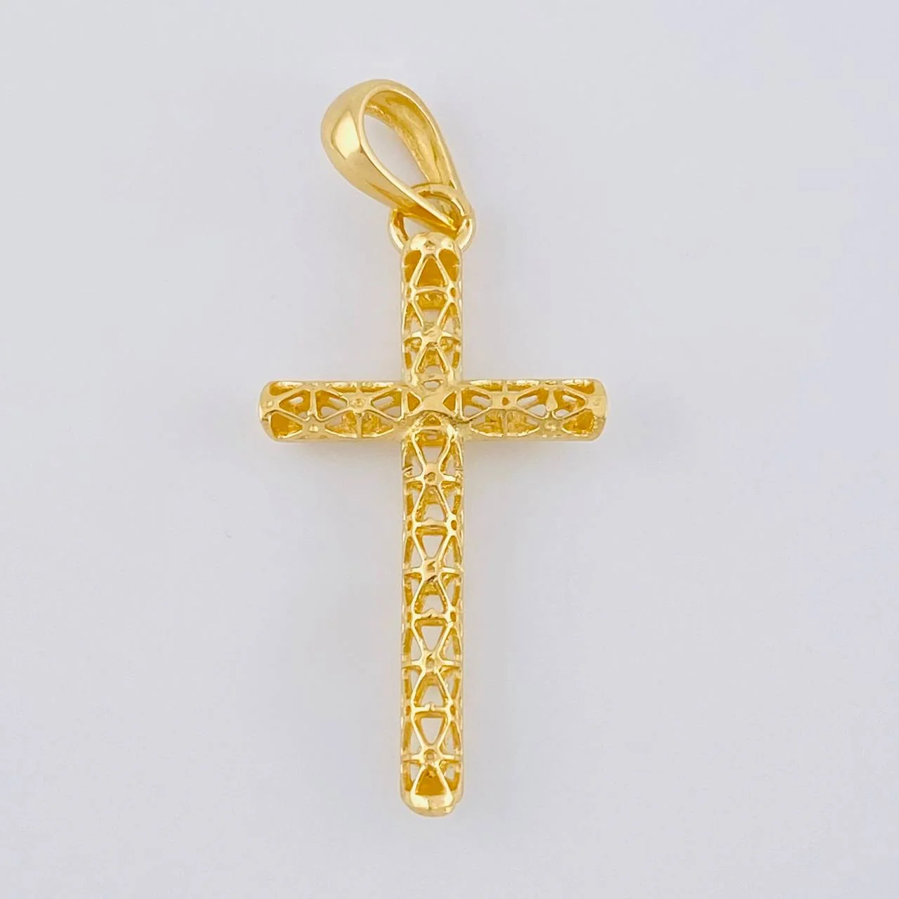 Dije Cruz Azulejo Filigrana 1.4 g / 1 1/2 in Oro Amarillo 18K - Image 4