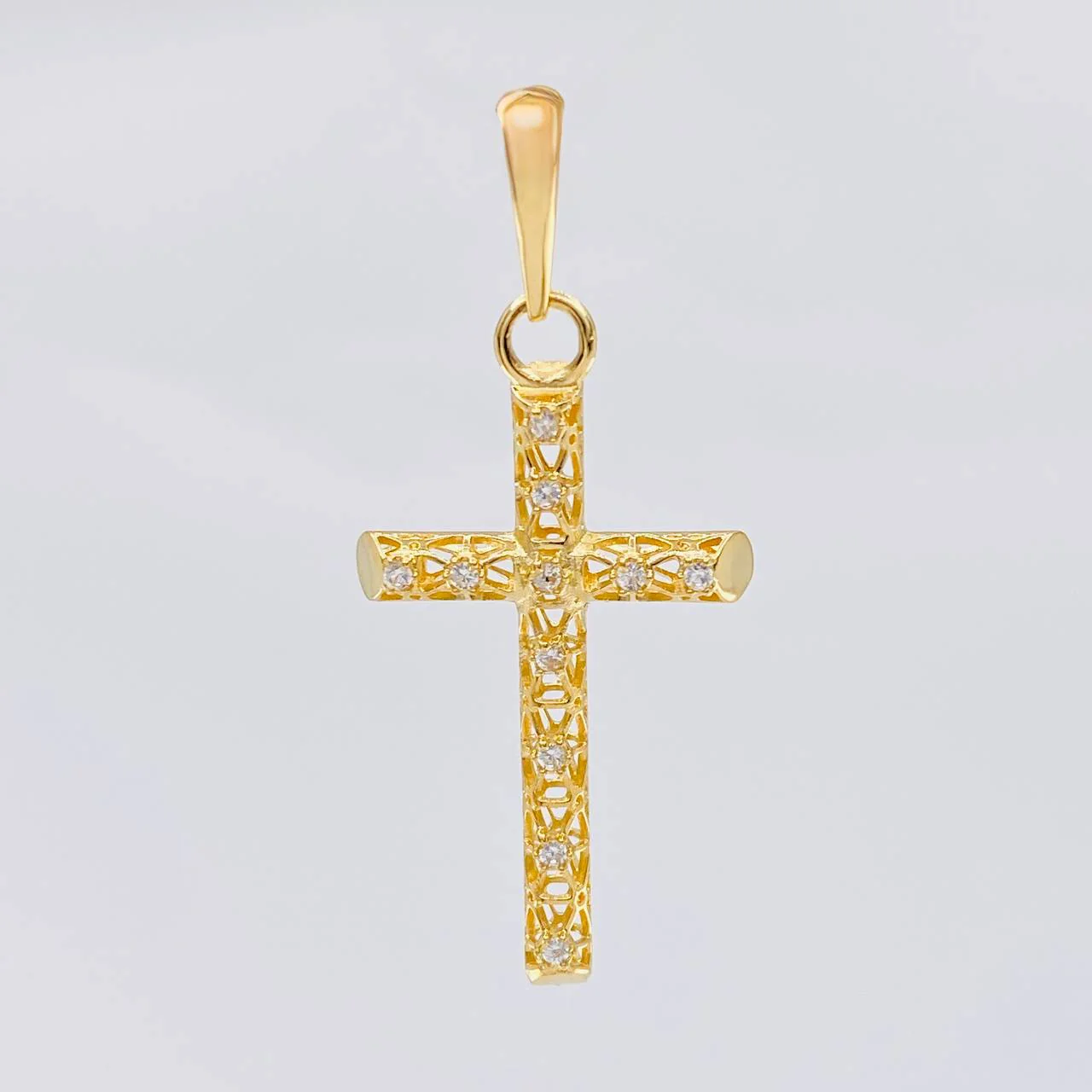 Dije Cruz Malla Latina 1.55 g / 1 1/2 in Oro Amarillo 18K - Image 2