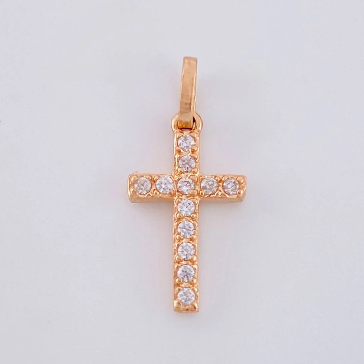 Dije Cruz Tupida 0.85 g / 3/4 in Oro Rosa 18K - Image 4