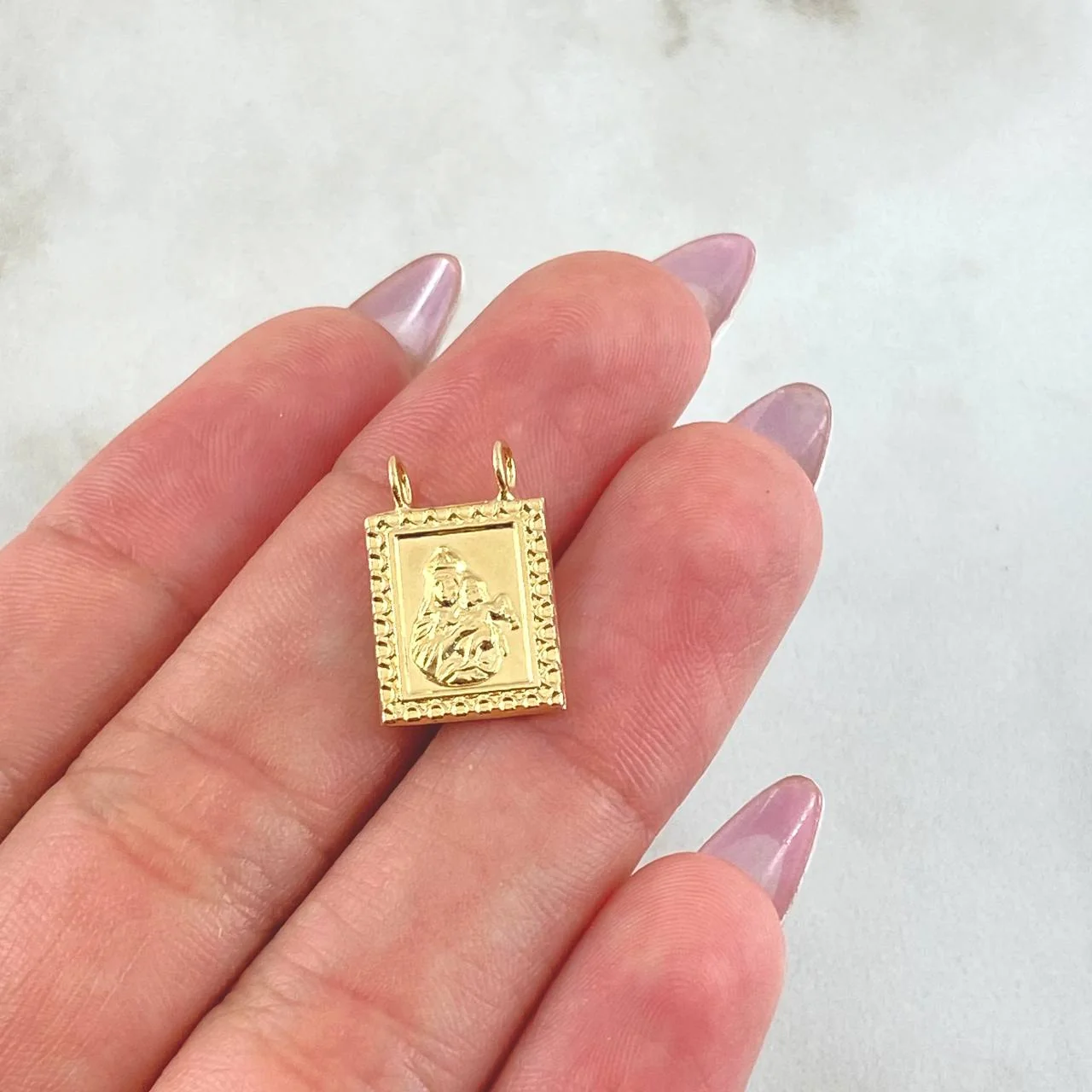 Dije Escapulario Doble Faz 0.9gr / 3/4 in / Oro Amarillo 18K - Image 4