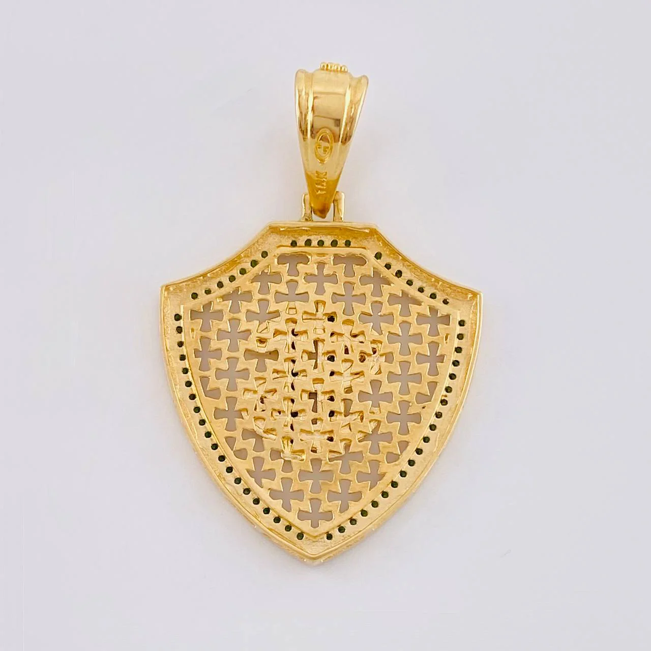 Dije Escudo Signo Dolar 7.45 g / 1 3/4 in Oro Amarillo 18K - Image 3