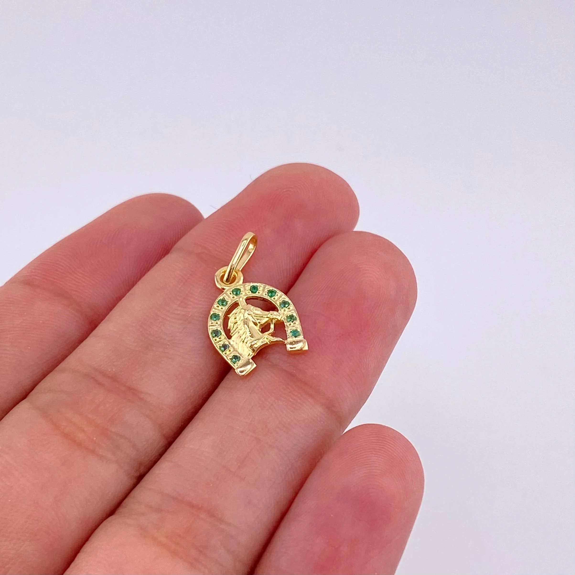 Dije Herradura Cabeza De Caballo 1.05 g / 3/4 in Oro Amarillo 18K - Image 4