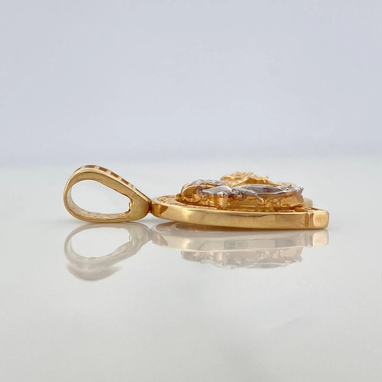 Dije Herradura De Caballo 4.55 g / 1 in Dos Oros Amarillo Blanco 18K - Image 3