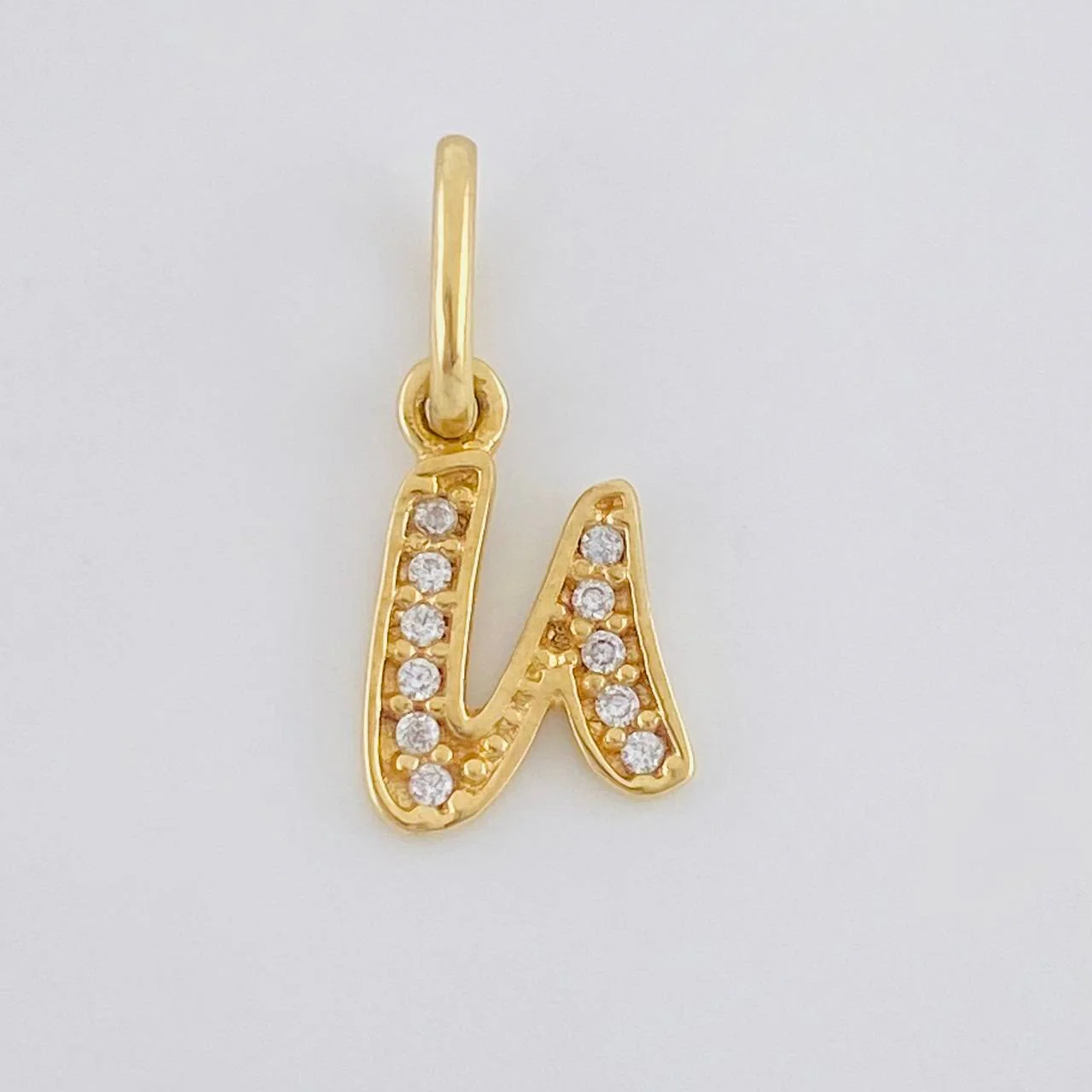 Dije Letra U Cursiva 0.75 g / 3/4 in Oro Amarillo 18K - Image 3