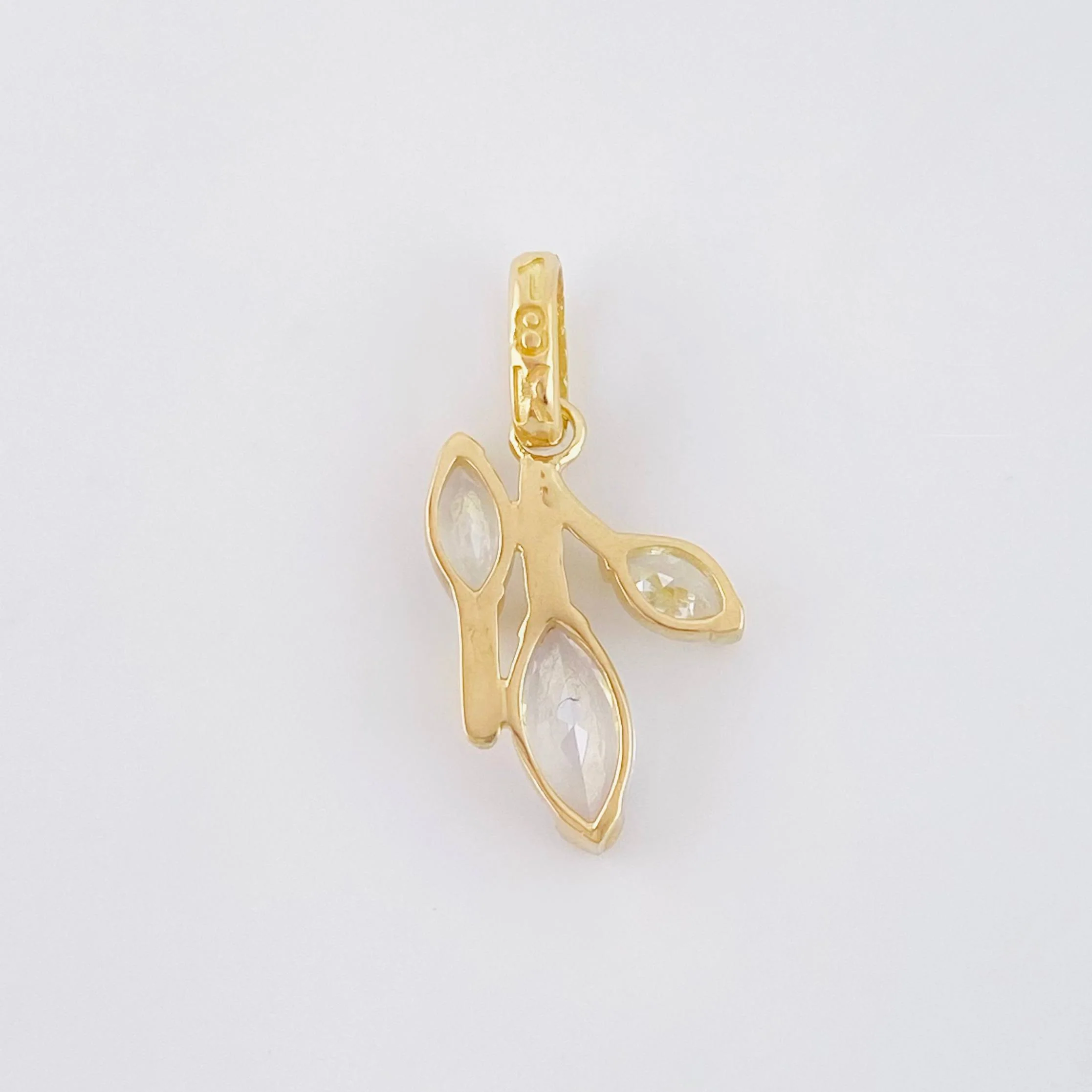 Dije Muerdago Tres Hojas 1.2gr / 3/4 in / Oro Amarillo 18K © - Image 3