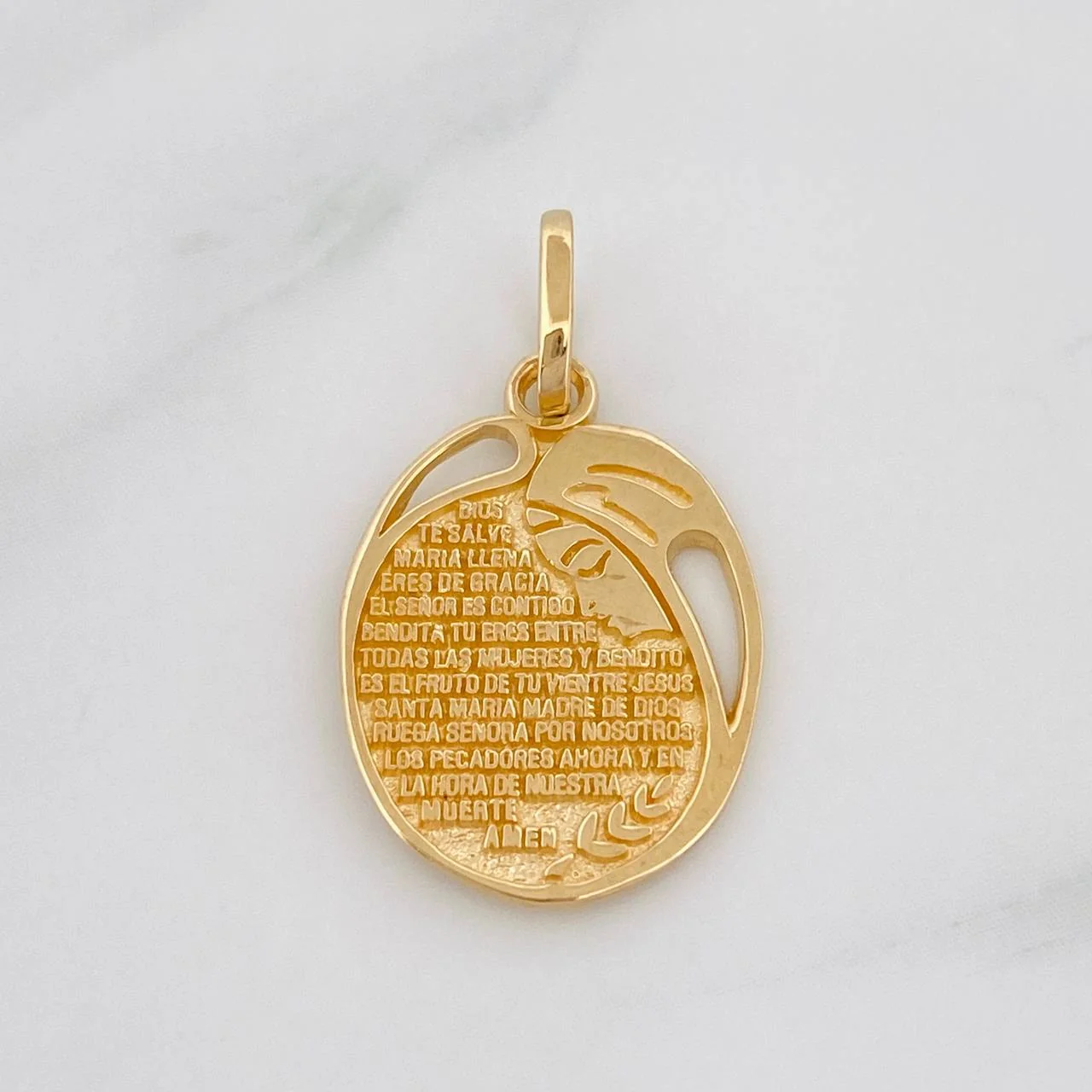 Dije Oración Virgen Maria 1.65g / 1/2 in Oro Amarillo 18K
