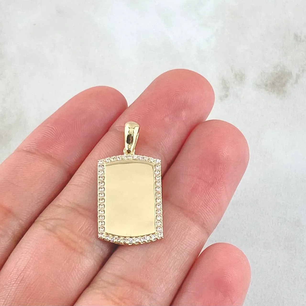 Dije Placa Borde 2.5 g / 1 in Oro Amarillo 18K - Image 4