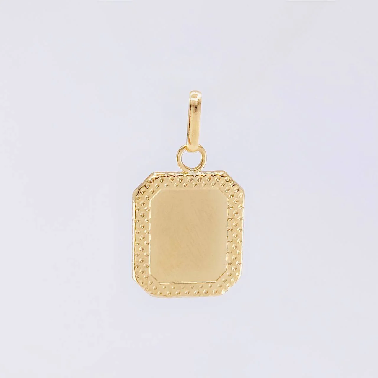 Dije Placa Marco Bordeado 0.6 g / 3/4 in Oro Amarillo 18K - Image 2