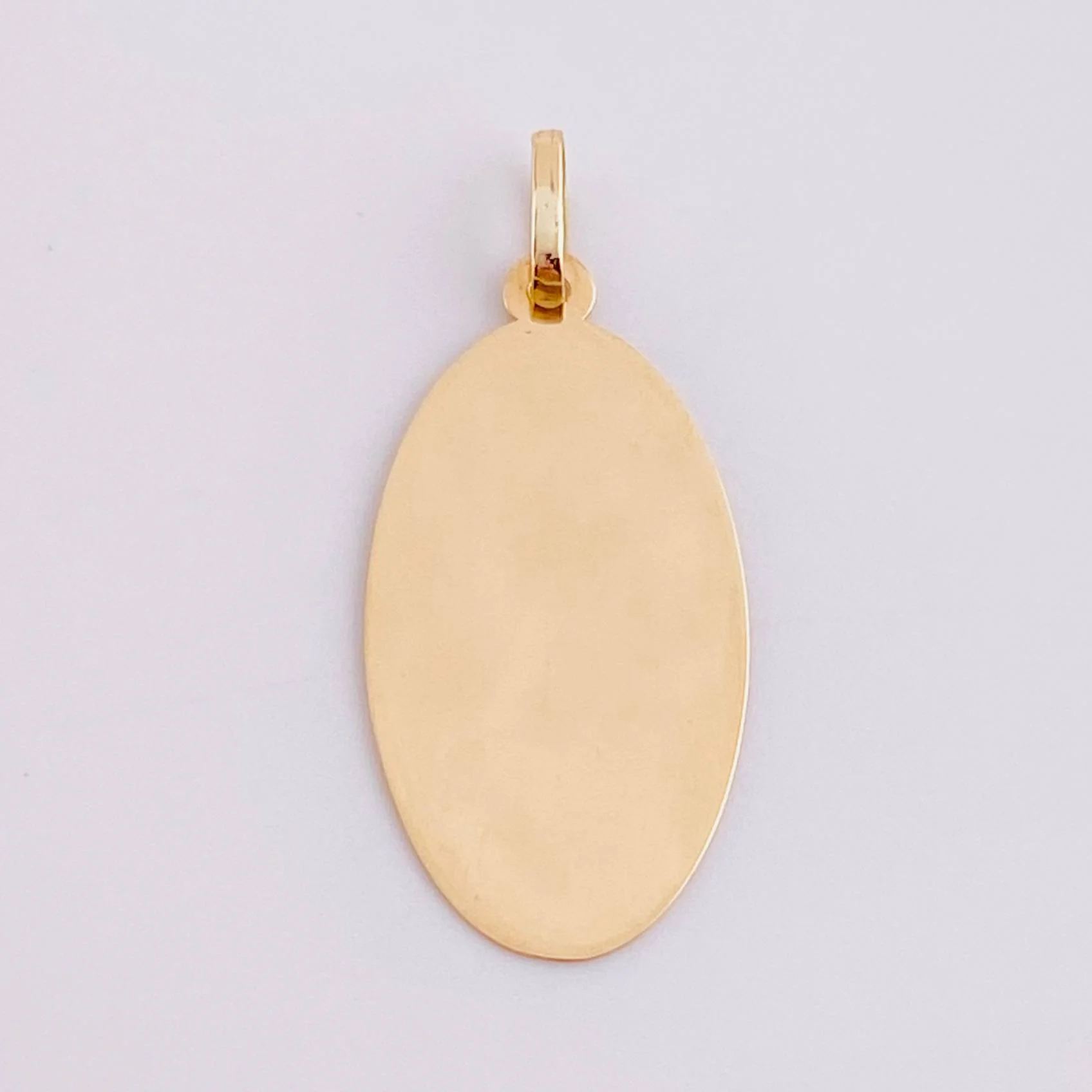 Dije Placa Ovalada 0.9g / 1 1/4 in Oro Amarillo 18K