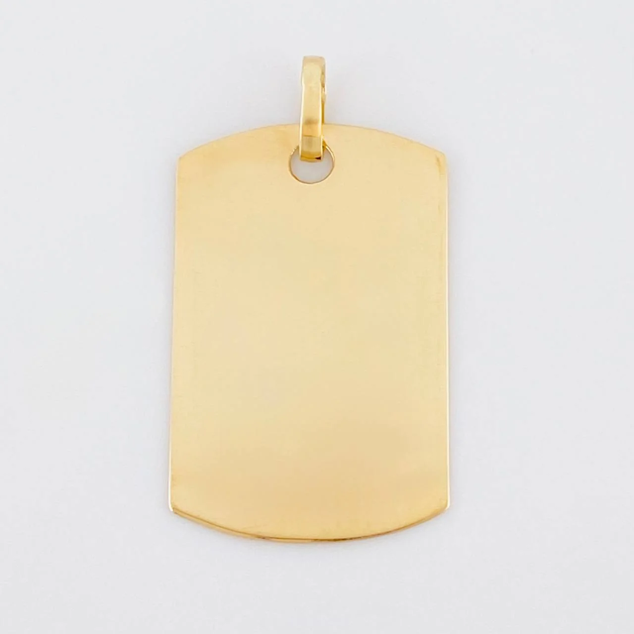Dije Placa Rectangular Ovalada 1.5 g / 1 in Oro Amarillo 18K